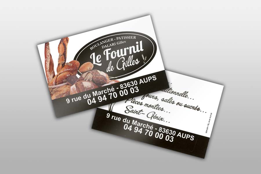 Cartes de Visite pour Métiers de la Boulangerie et Patisserie