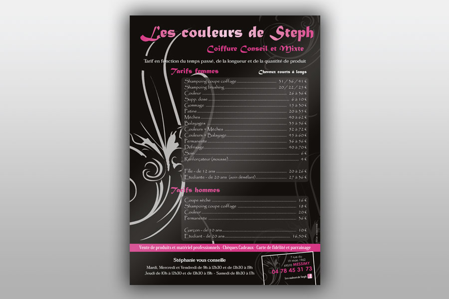 Affiches pour Métiers de la Coiffure, Beauté, Esthétique