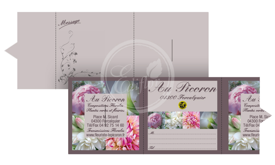 Cartes-Message pour Métiers de la Fleur