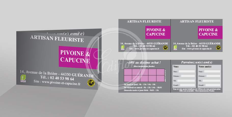 Cartes de Parrainage pour Fleuristes