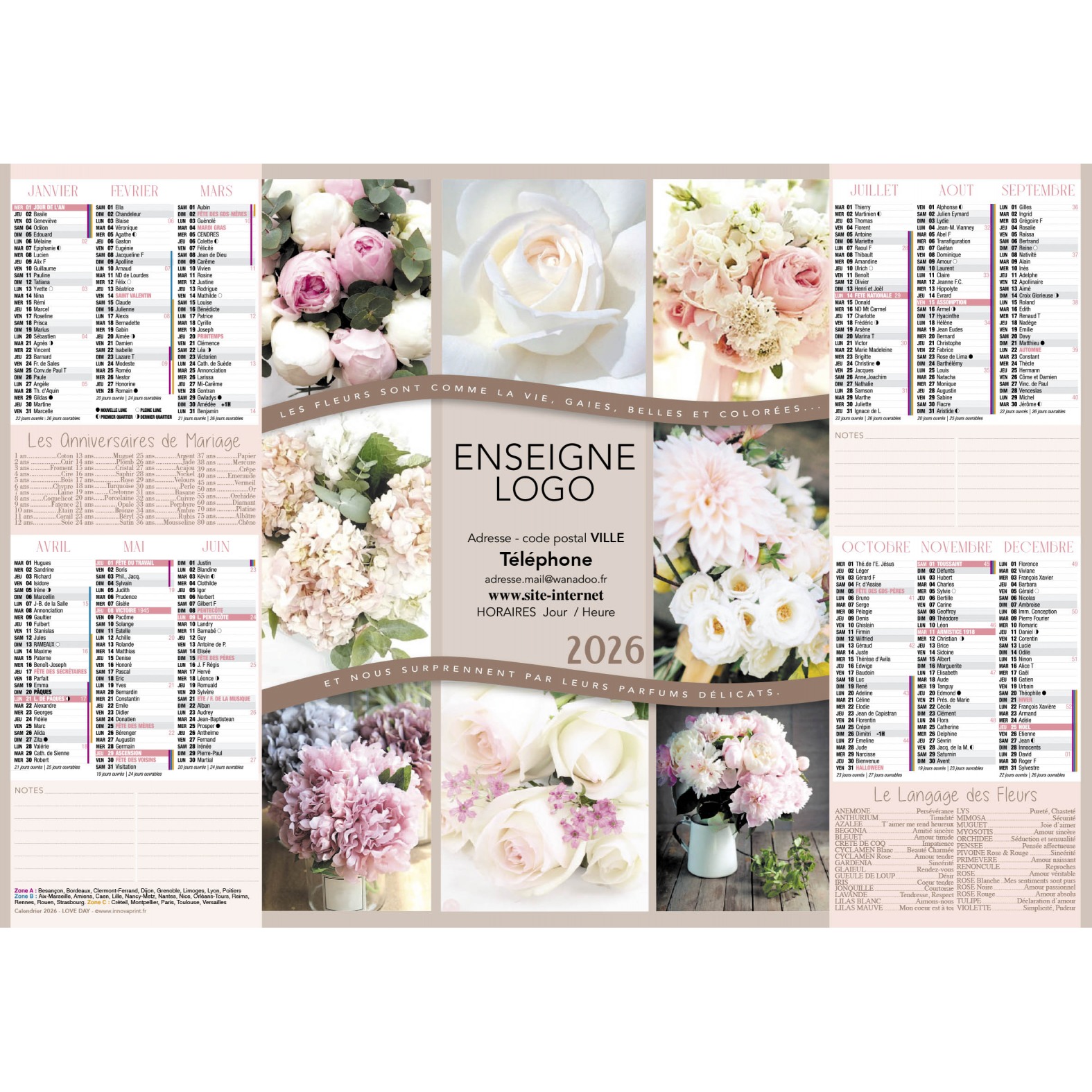 Calendrier 2026 - Love Day