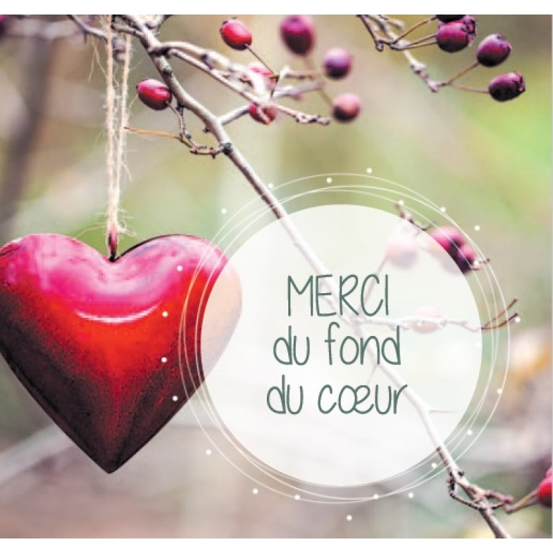 Cartes à Thème Remerciements - Merci du fond du Cœur