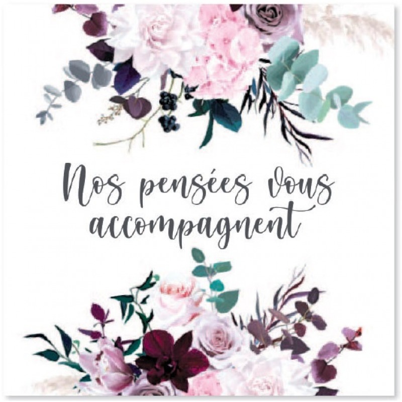 Cartes à Thème Deuil - Nos pensées vous accompagnent